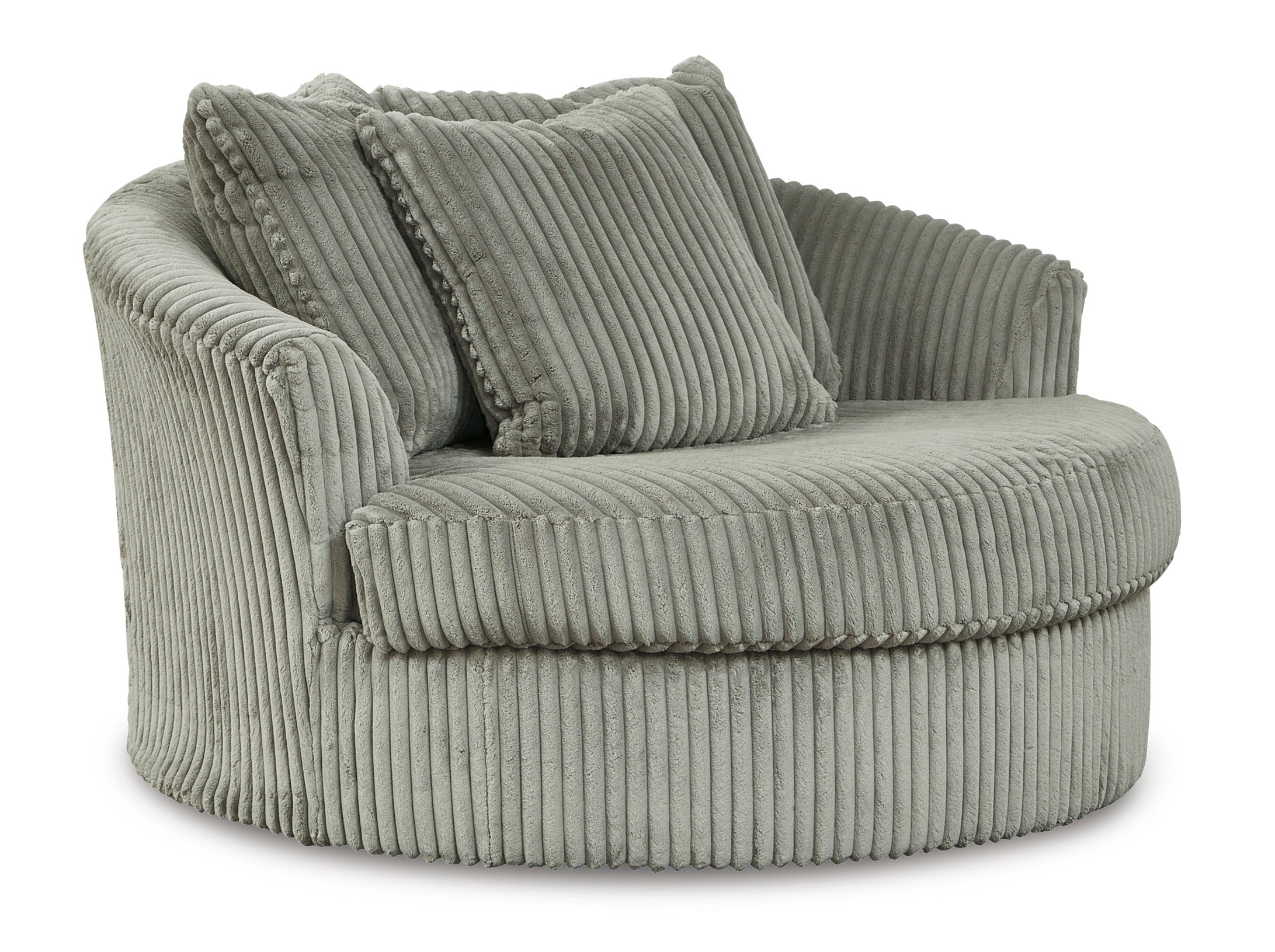 Lindyn Oversized Swivel Chair Fog Fabric