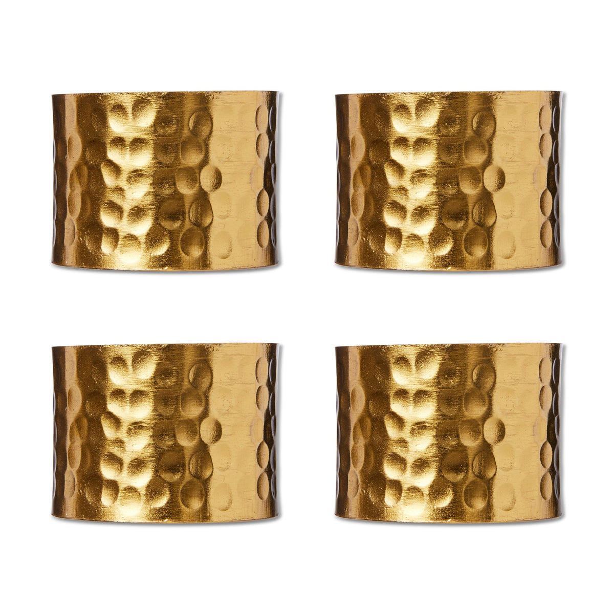 Alma Beaten Gold Napkin Rings – Set of 4