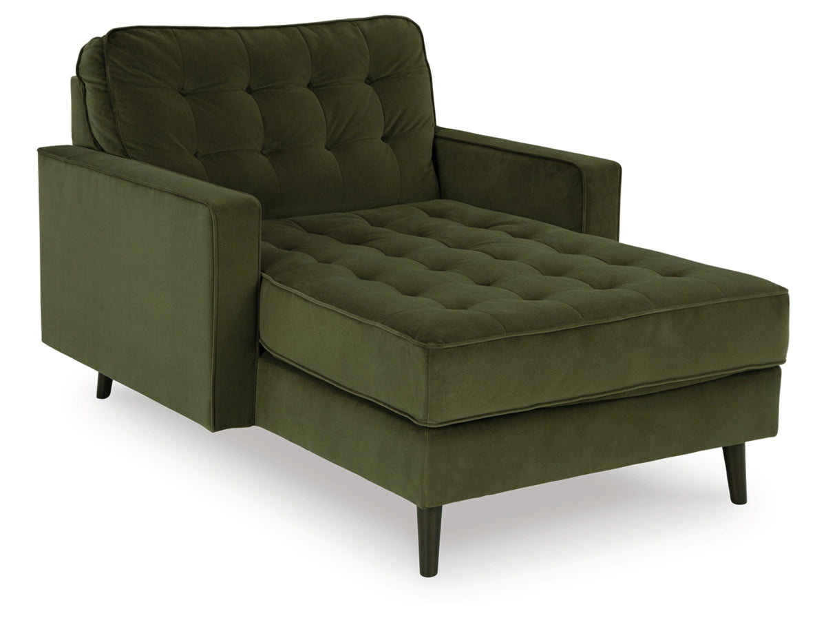 Reveon Lakes Velvet Chaise Lounge – Olive