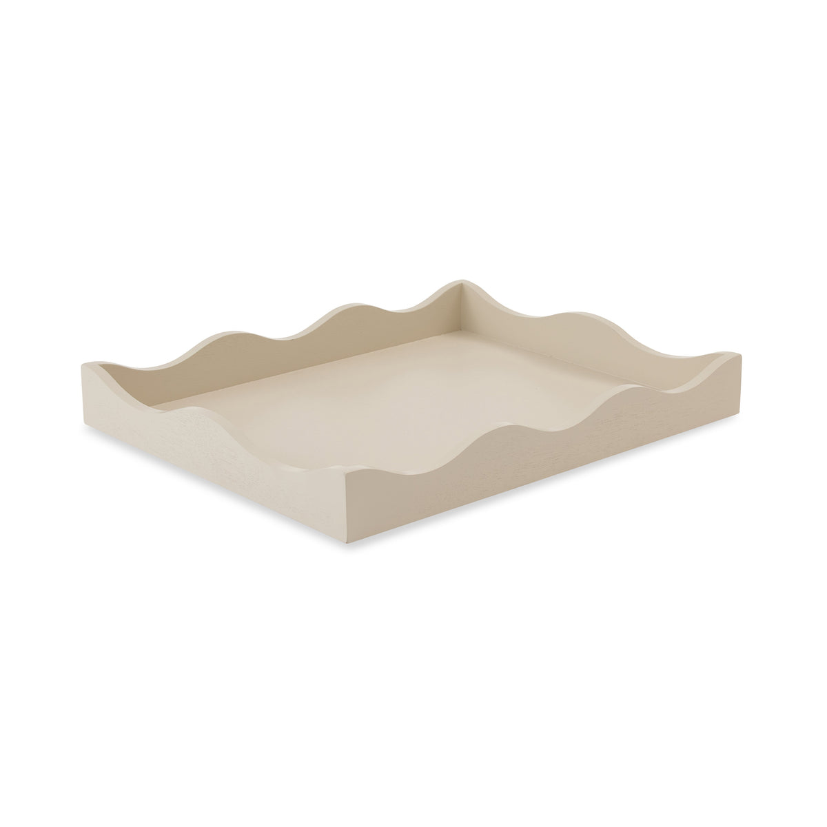 Carey Cream Rectangle Wavy Tray