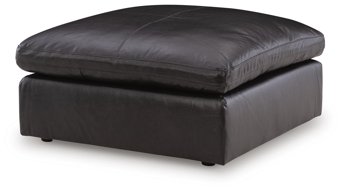 Emilia Oversized Black Leather Ottoman