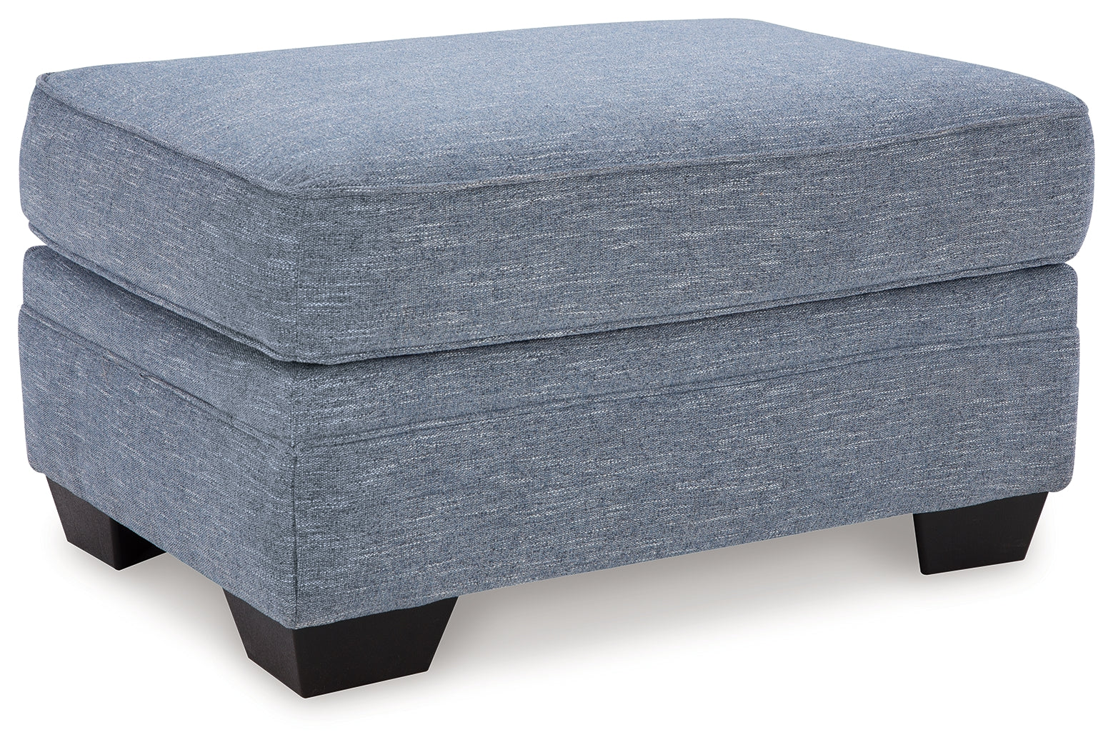 Carissa Manor Ottoman in Denim Performance Fabric