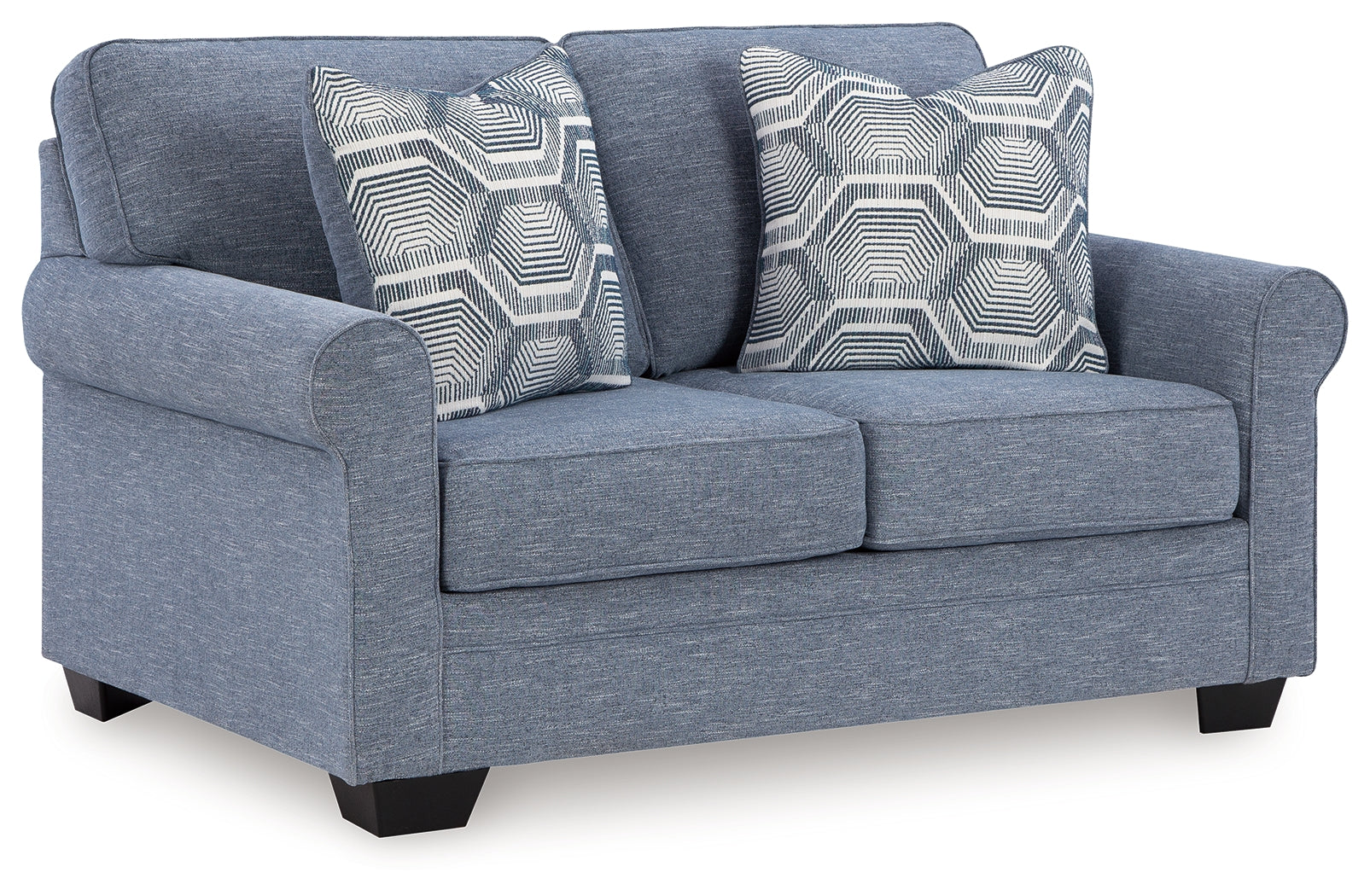 Carissa Manor Loveseat in Denim Performance Fabric