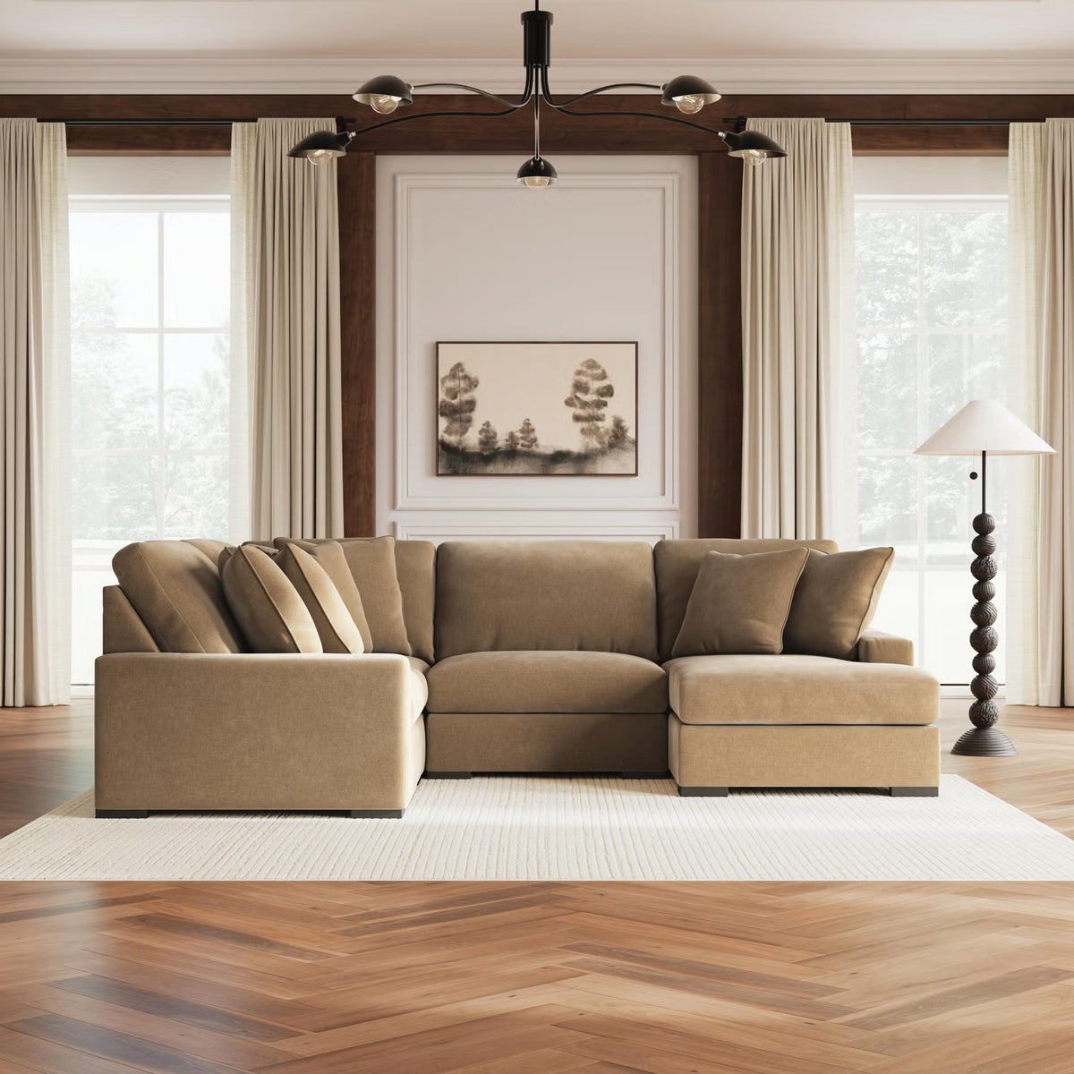 Calden 4 Seater Sectional with Chaise – Sable
