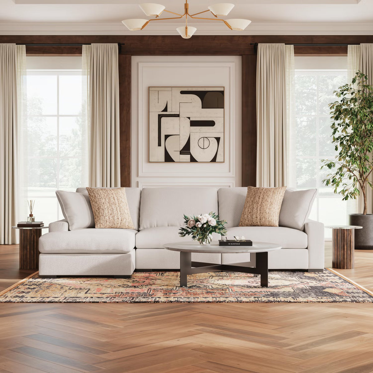 Calden 3 Seater Sectional with Chaise – Oyster