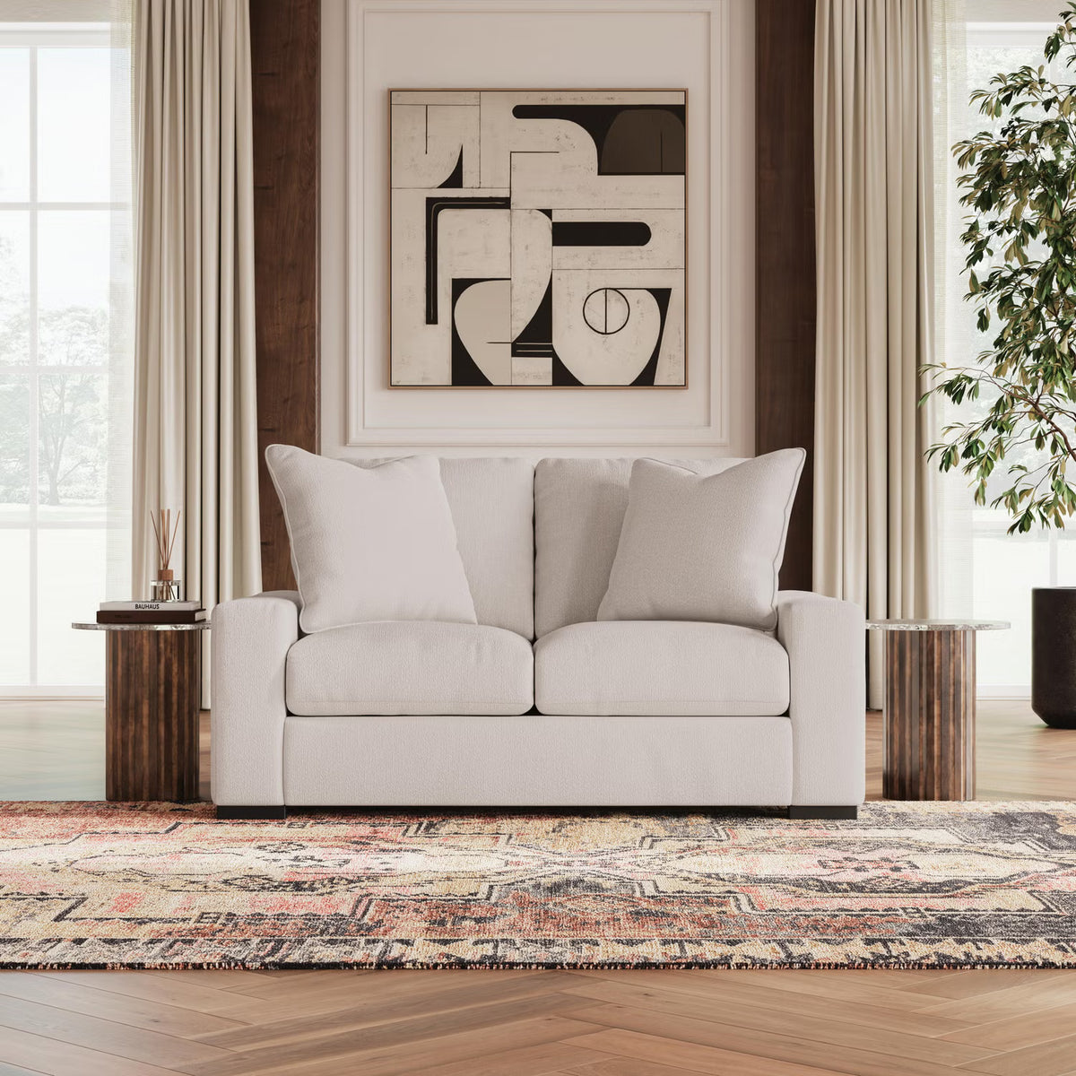 Calden 2 Seater Oyster Bouclé Loveseat