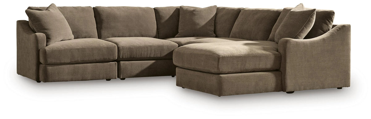 Ella Grove 5 Seater Chaise Sectional - Coffee