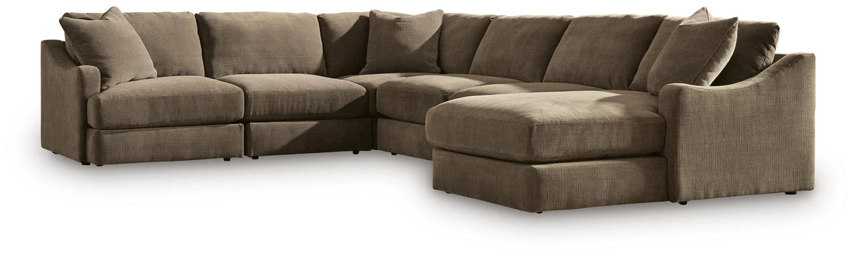 Ella Grove 6 Seater Chaise Sectional - Coffee