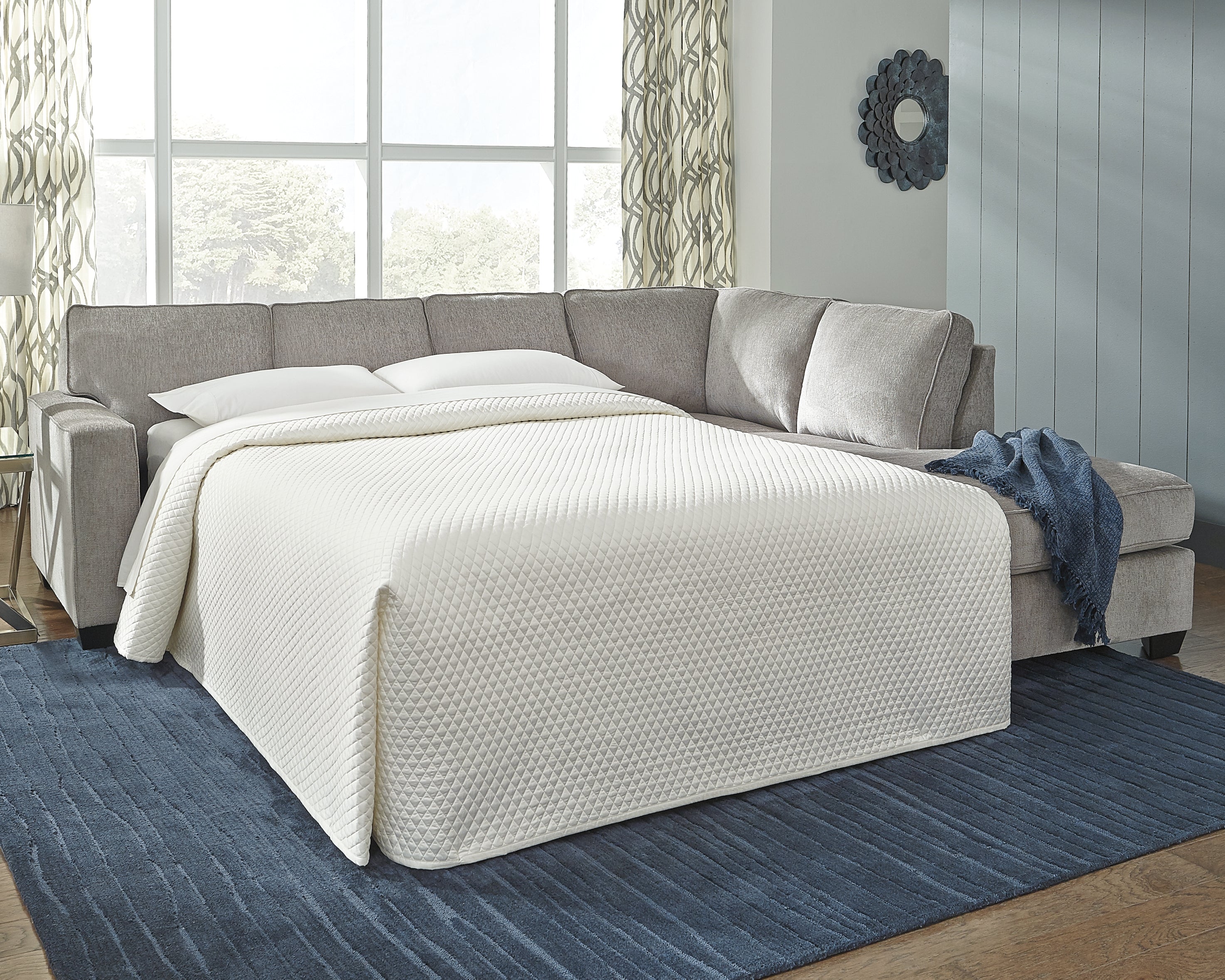 Altari Right-Hand Facing Chaise with Double Sleeper in Alloy Fabric