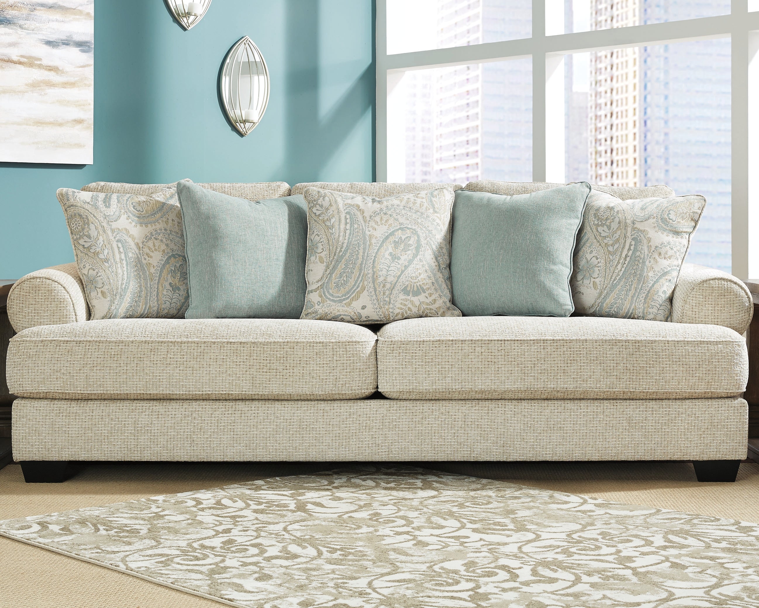 Monaghan 3-Seater Sofa in Sandstone Fabric