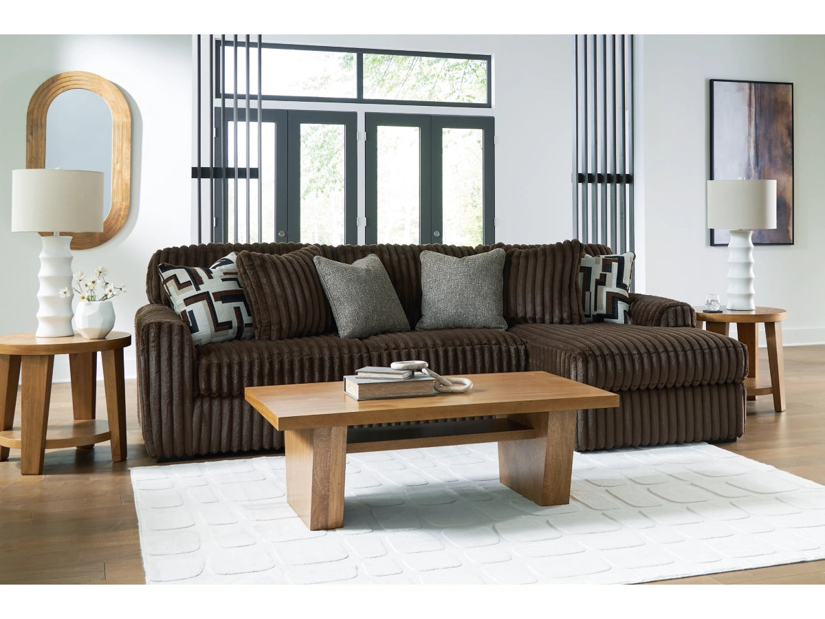 Midnight Madness 3 Seater RHF Chaise Lounge Chocolate