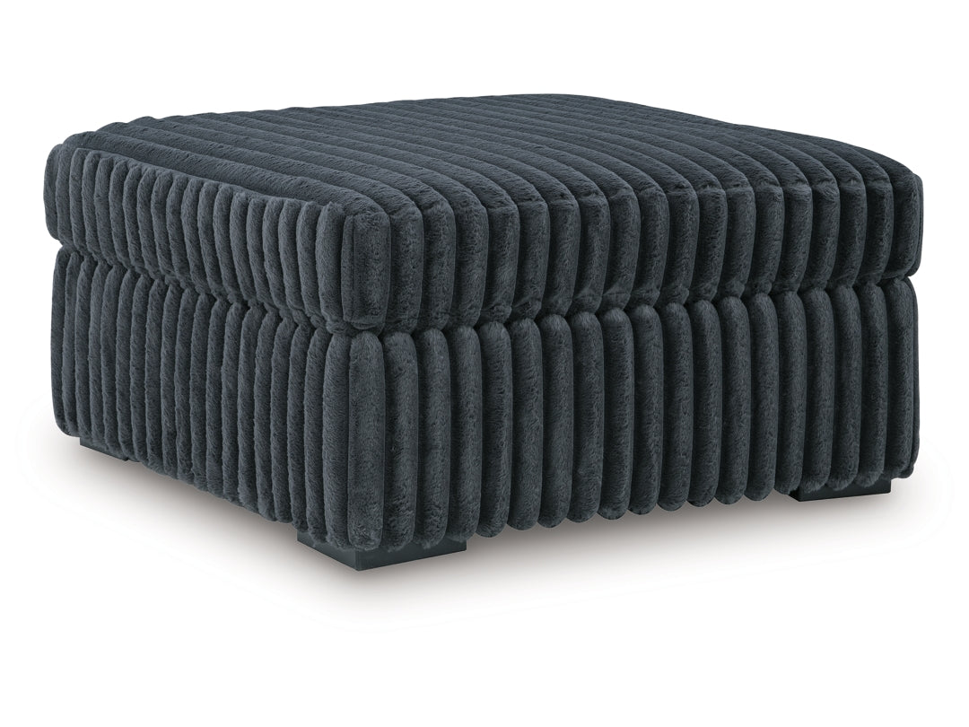 Midnight-Madness Oversized Fabric Accent Ottoman – Gunmetal