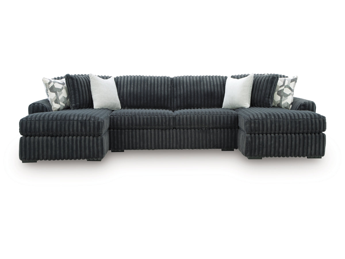 Midnight Madness 4 Seater Double Chaise Gunmetal