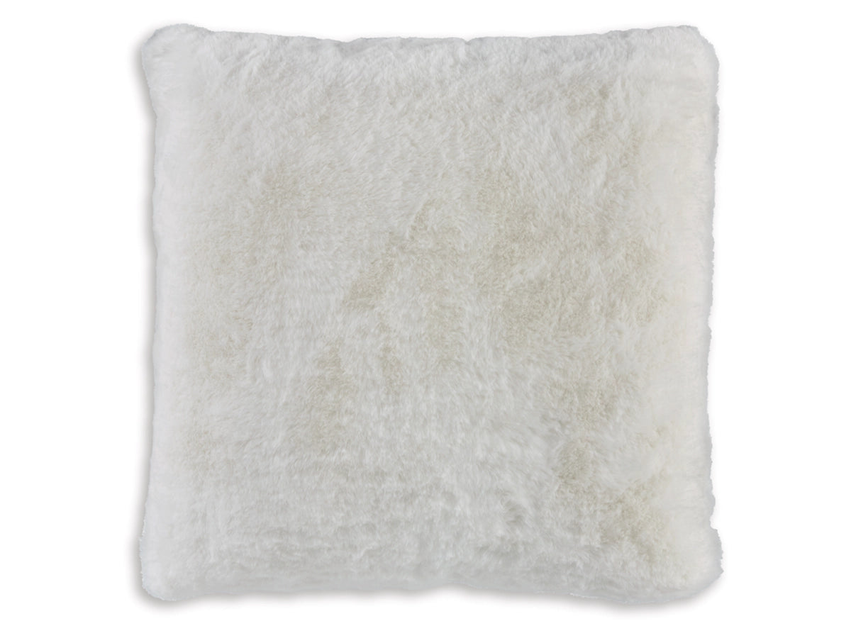 Gariland Faux Rabbit Fur Accent Pillow – White