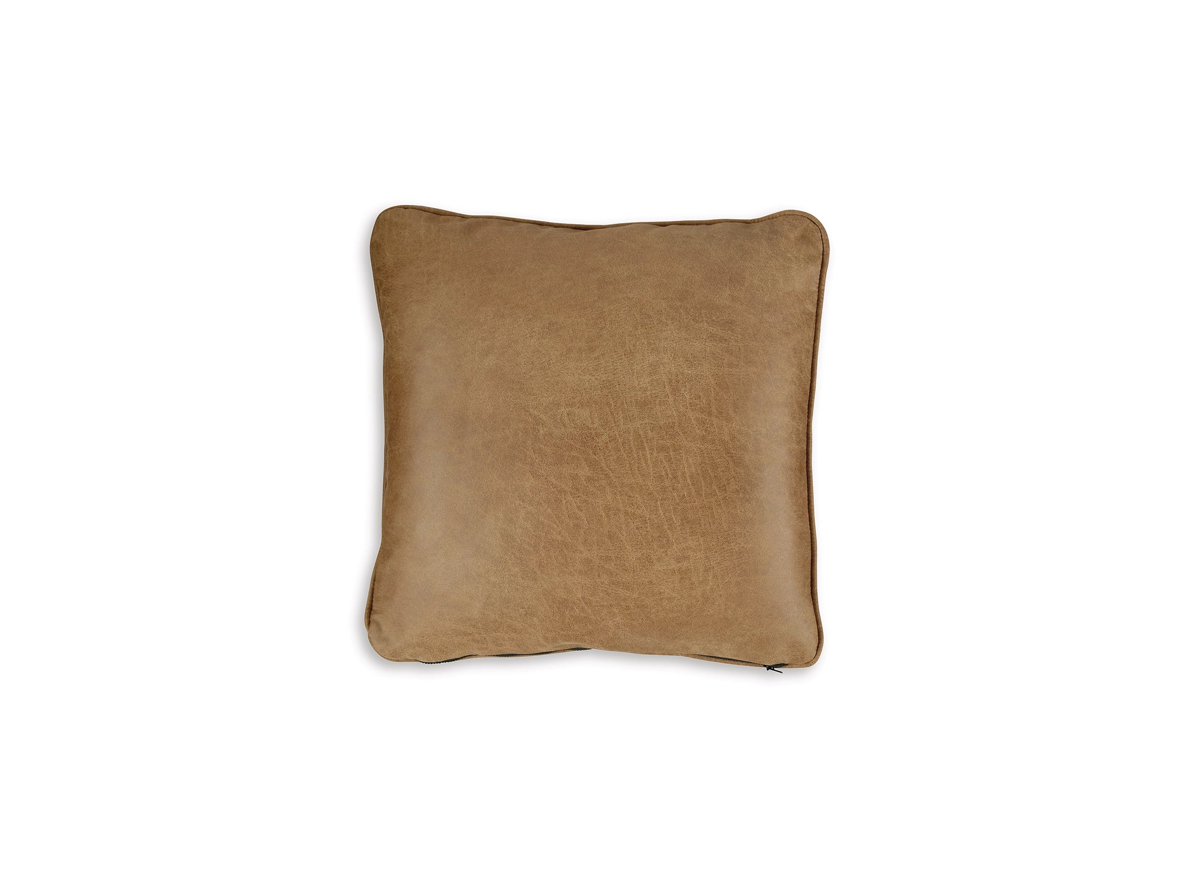 Cortnie Faux Leather Cushion – Caramel