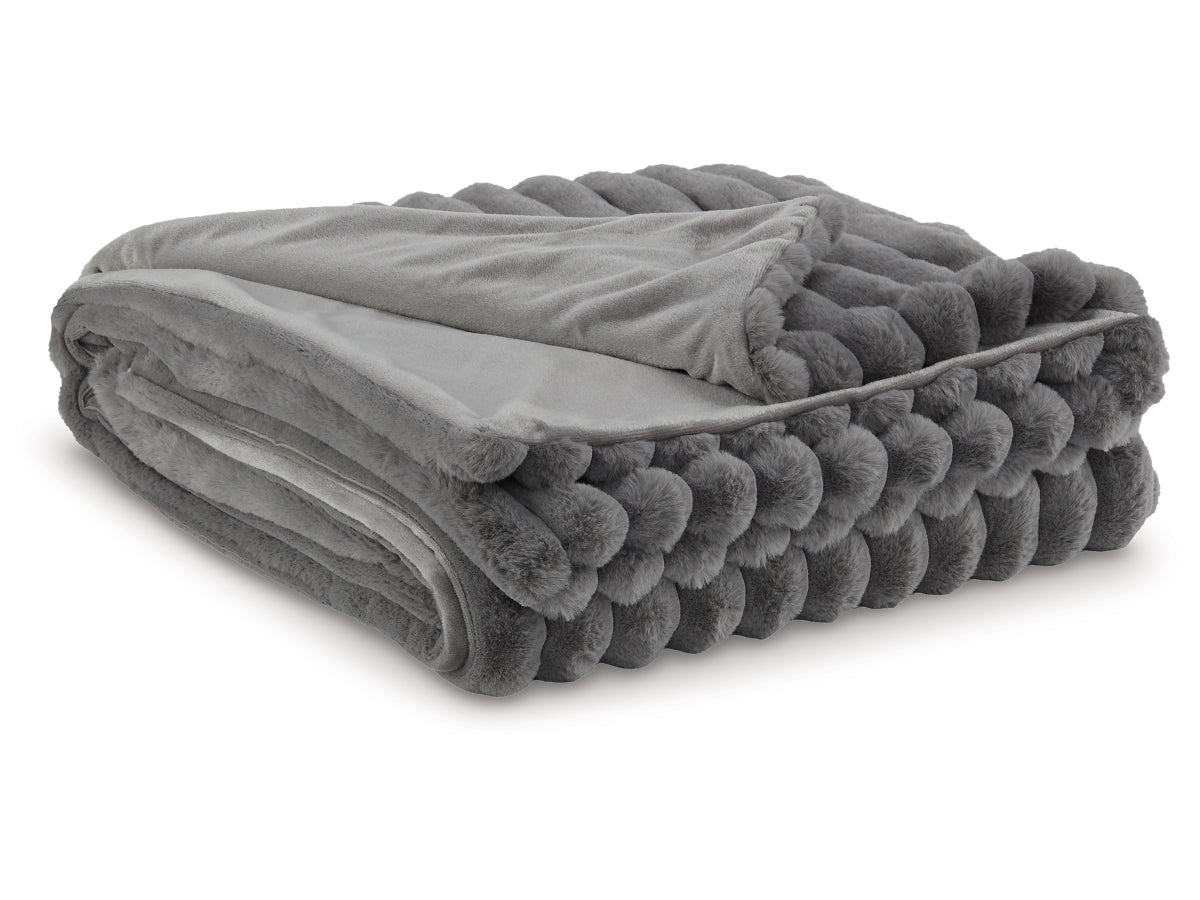Alsonwell Faux Fur Throw Blanket - Grey