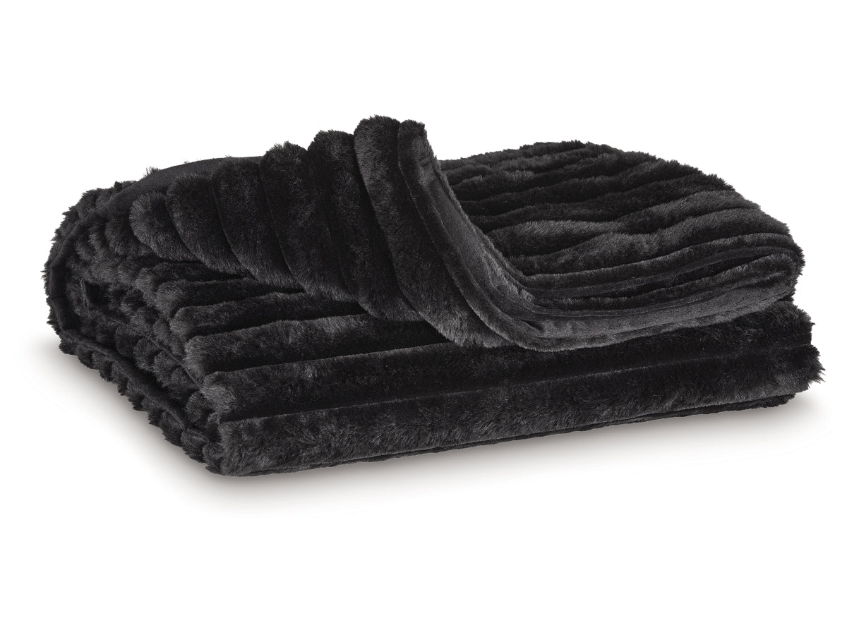 Alsonwell Faux Fur Throw Blanket - Black