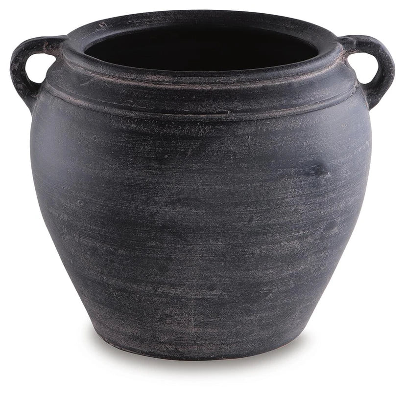 Meadie Terracotta Small Vase - Distressed Black