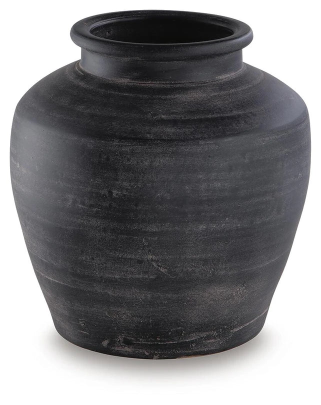 Meadie Terracotta Large Vase - Distressed Black
