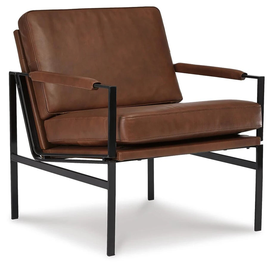 Puckman Accent Chair – Brown/Silver Finish