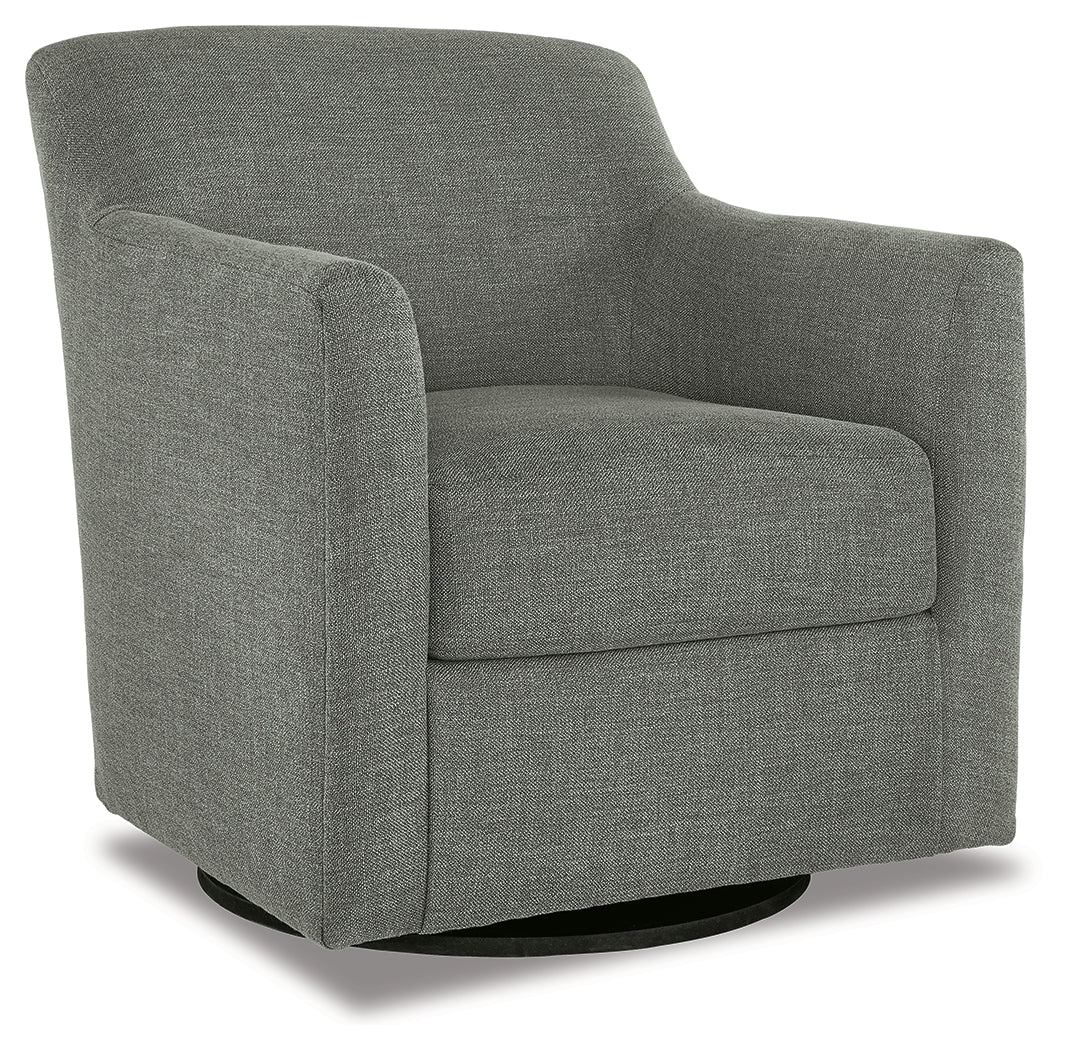 Bradney Swivel Accent Chair – Smoke Fabric