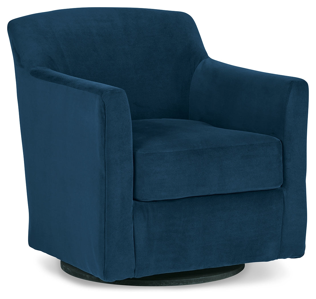 Bradney Swivel Accent Chair – Ink Velvet Fabric