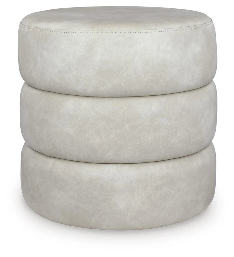 Ummi Swivel Accent Ottoman – Bone