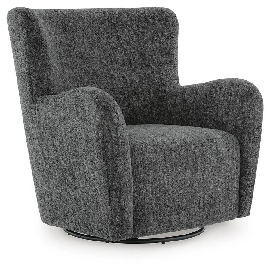 Rowenburg Swivel Glider Accent Chair – Heather Charcoal