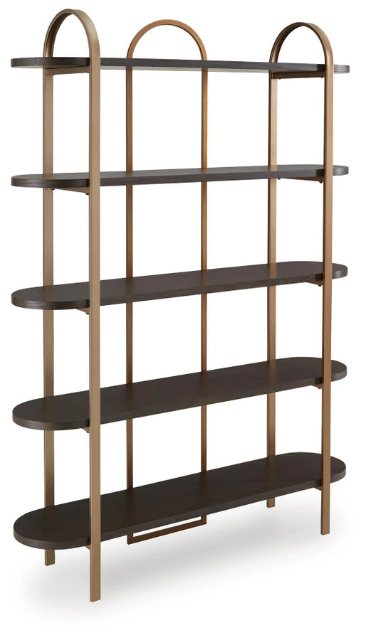 Brentmour Bookcase – Brown/Gold Finish