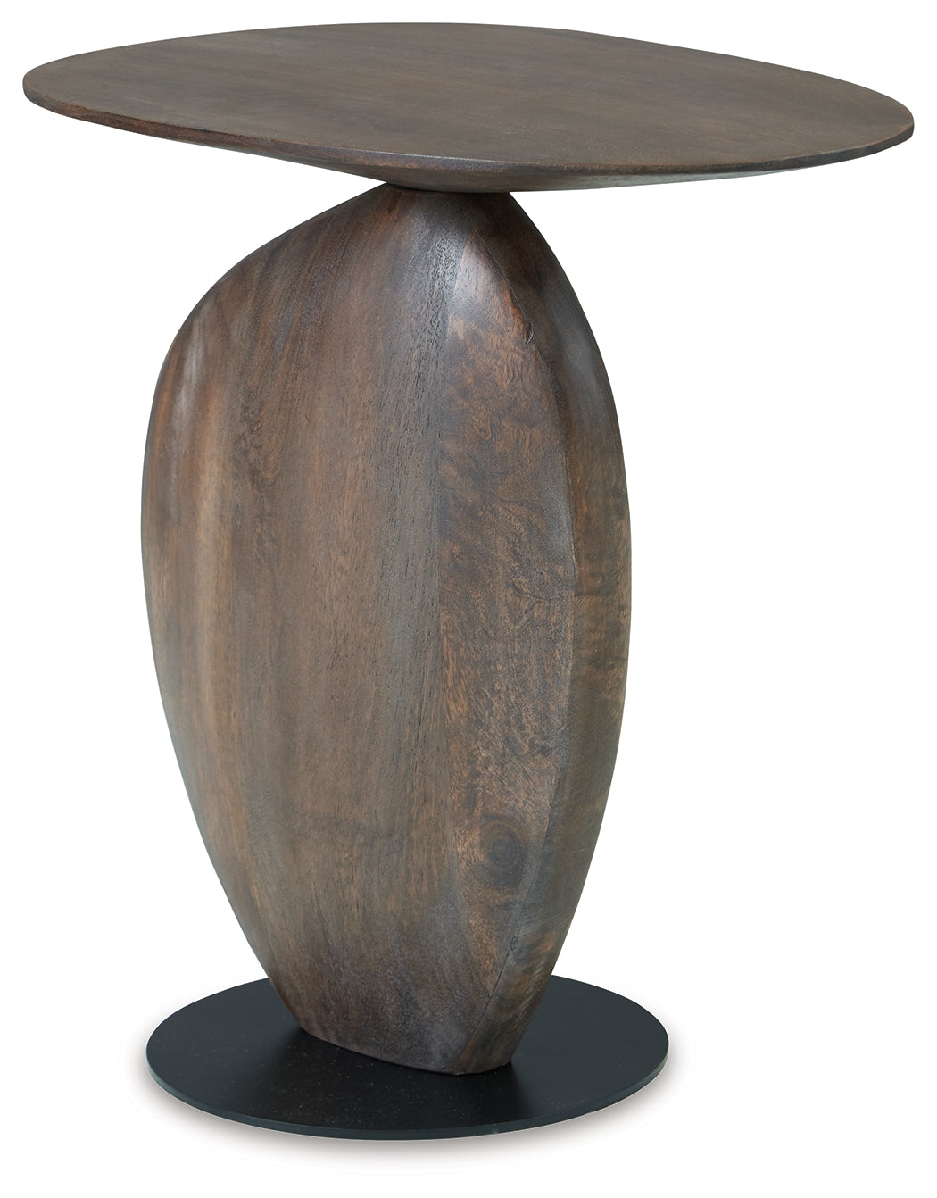 Cormmet Accent Table – Brown Mango Wood & Black Metal