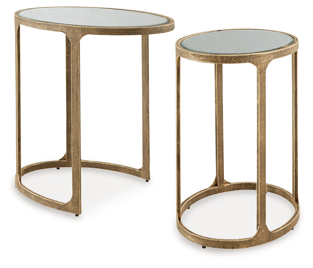 Irmaleigh Set of 2 Nesting Tables – Antique Gold