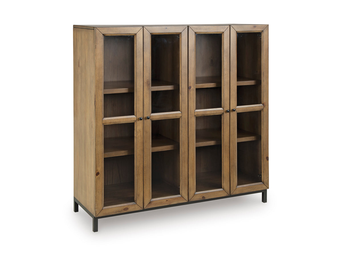 Wrenridge Glass Door Accent Cabinet – Grey Brown