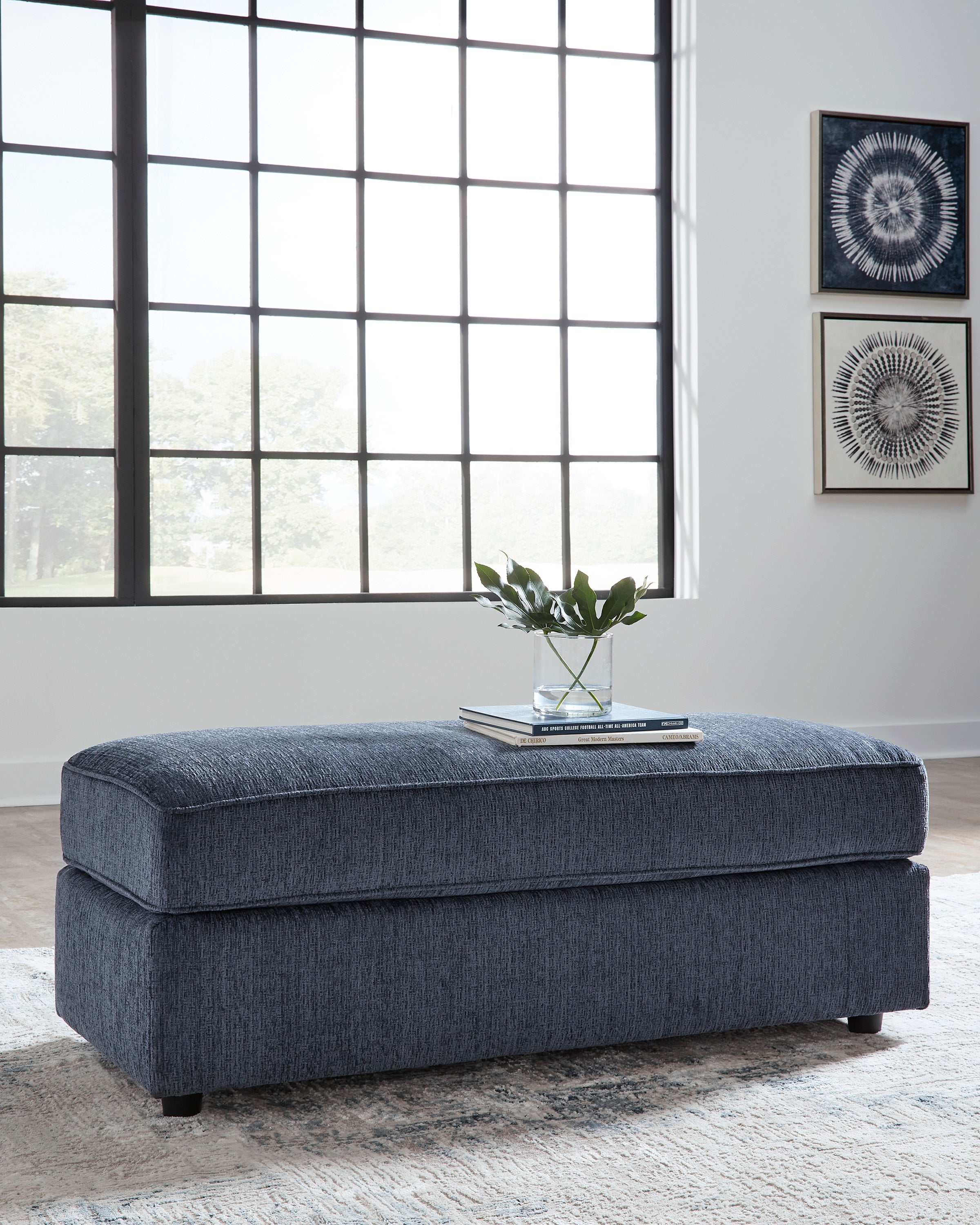 Albar Place Oversize Ottoman Cobalt