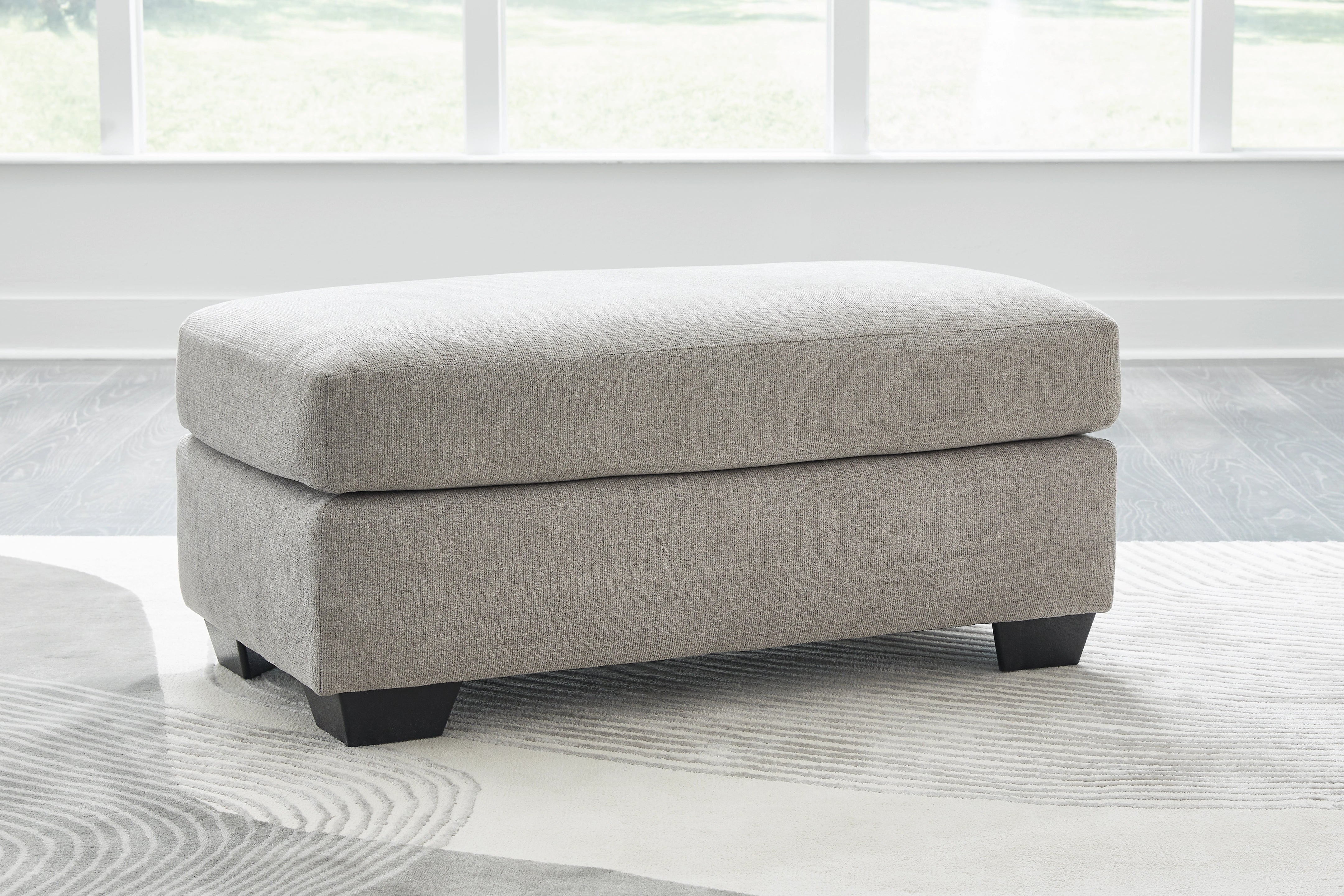 Avenal Park Ottoman in Flannel Fabric