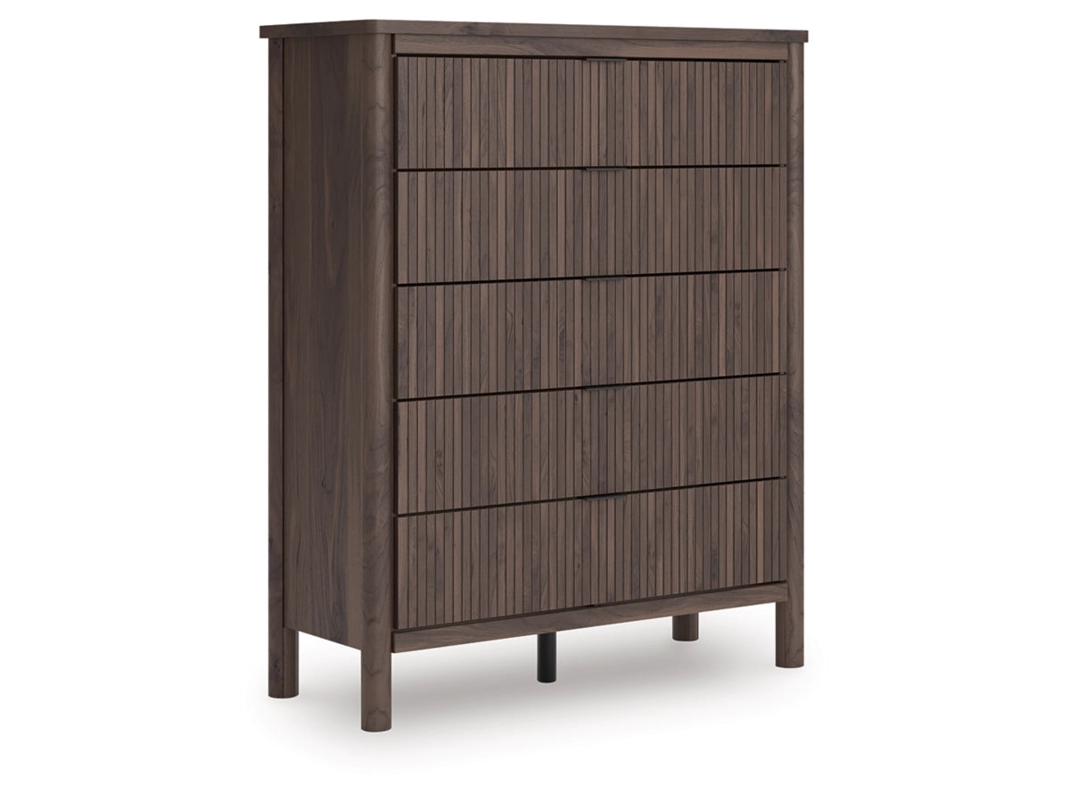 Cadmori 5 Drawer Wide Tallboy – Brown