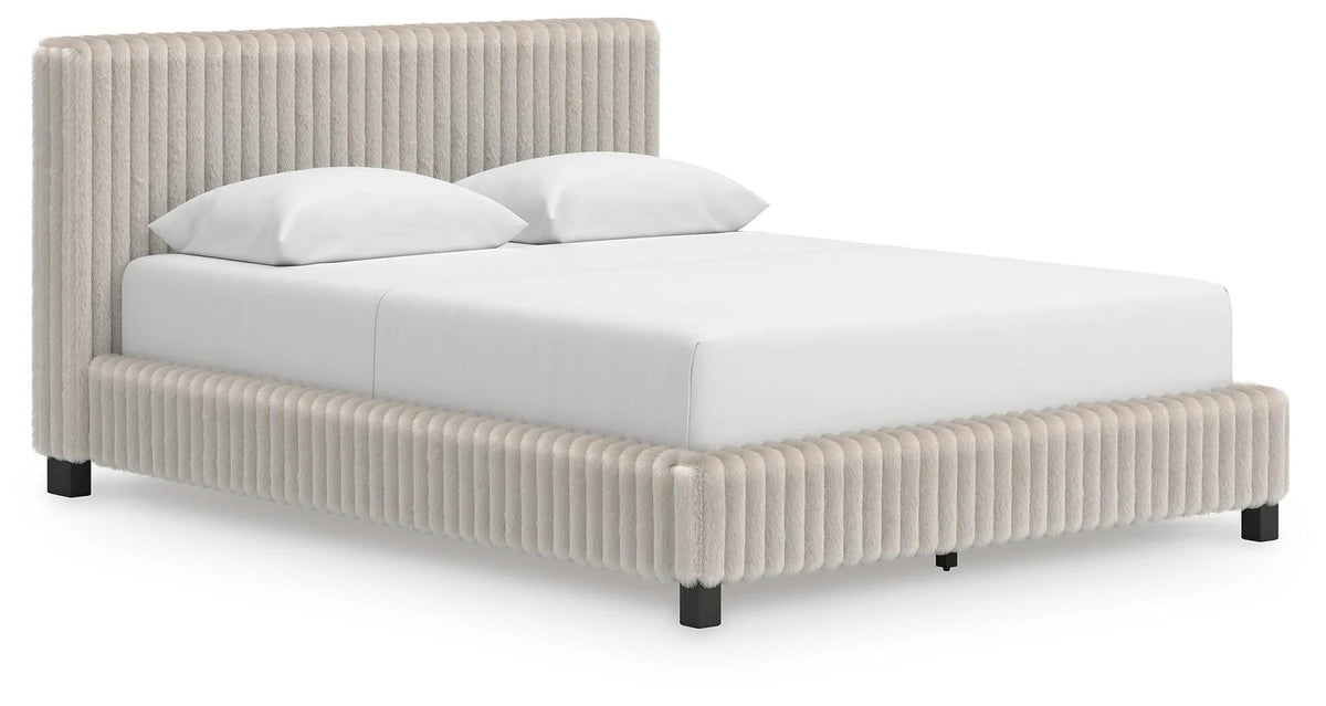 Birmonton Queen Upholstered Bed – White