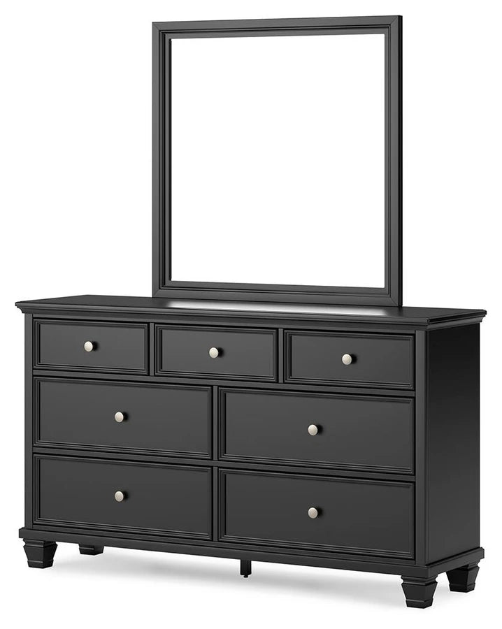 Lanolee Dresser with Mirror – Black