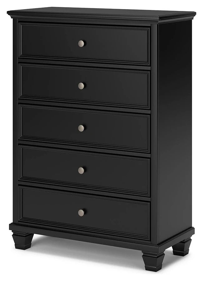Lanolee Tallboy Chest of Drawers – Black