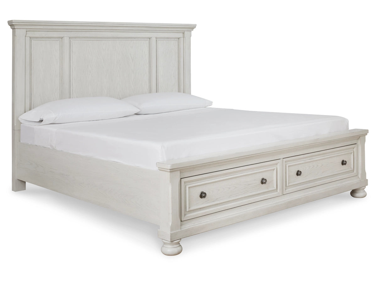Robbinsdale Queen Panel Storage Bed – Antique White