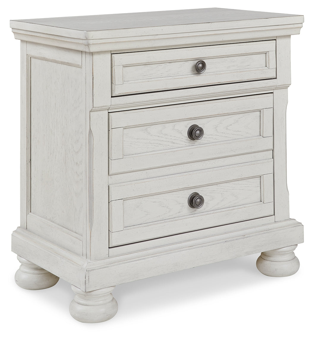 Robbinsdale 3 Drawer Bedside Table in Antique White