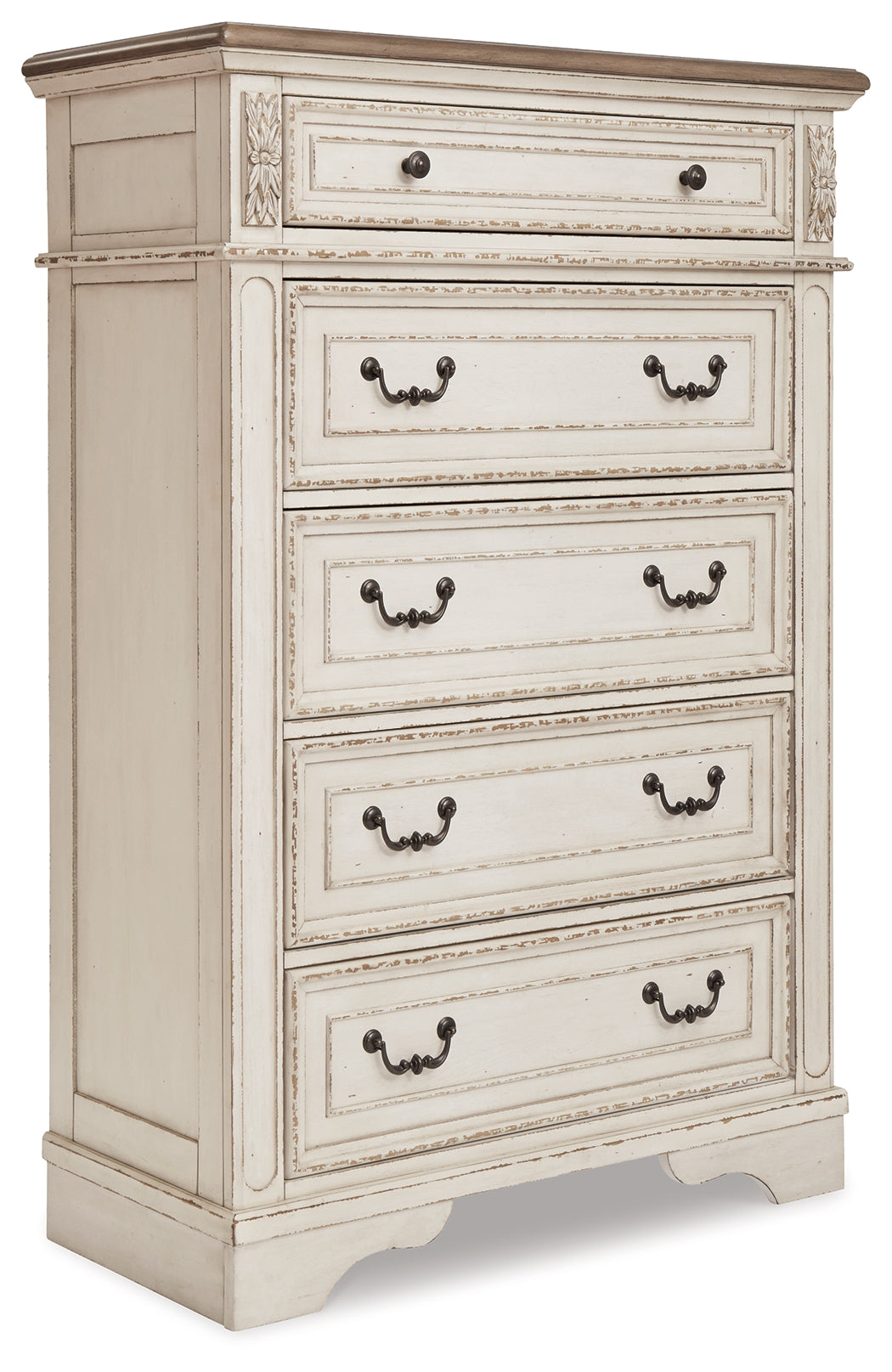 Realyn 5-Drawer Tallboy Chest – Two-Tone French Cottage Style