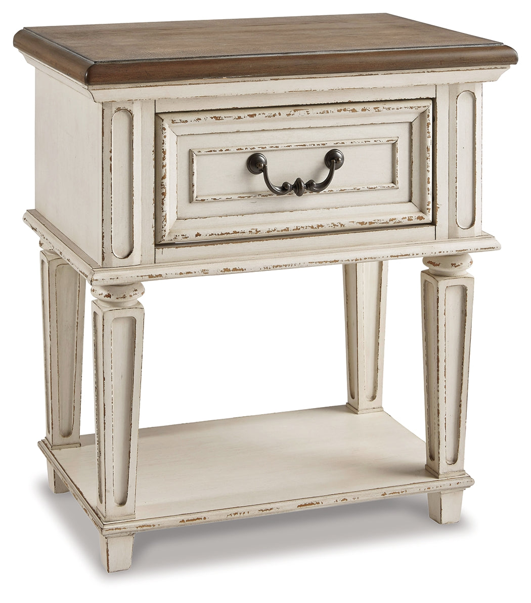 Realyn 1-Drawer Bedside Table – Two-Tone French Cottage Style