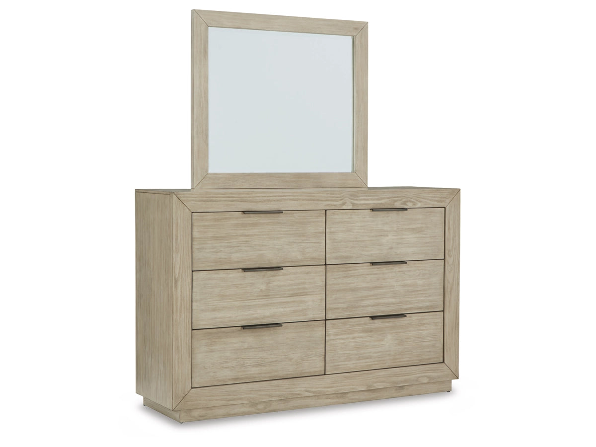 Hennington 6 Drawer Dresser & Mirror – Bisque