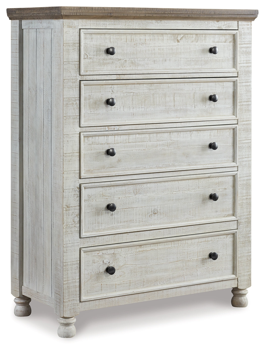 Havalance Tallboy Chest – Two-Tone Vintage White & Weathered Grey