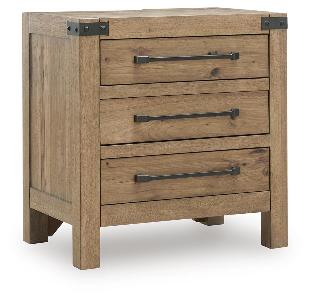 Ridgester Bedside Table - Light Brown