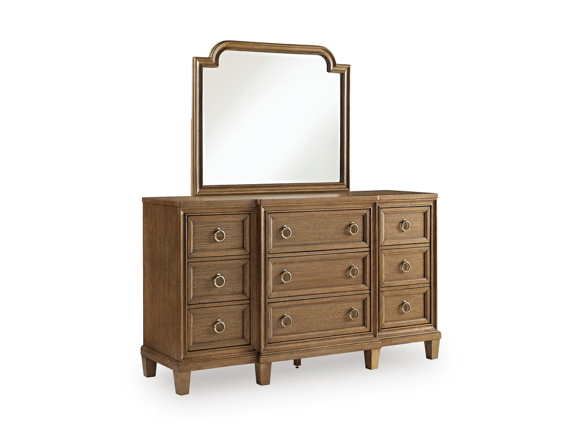 Jorlaina Dresser and Mirror - Brown