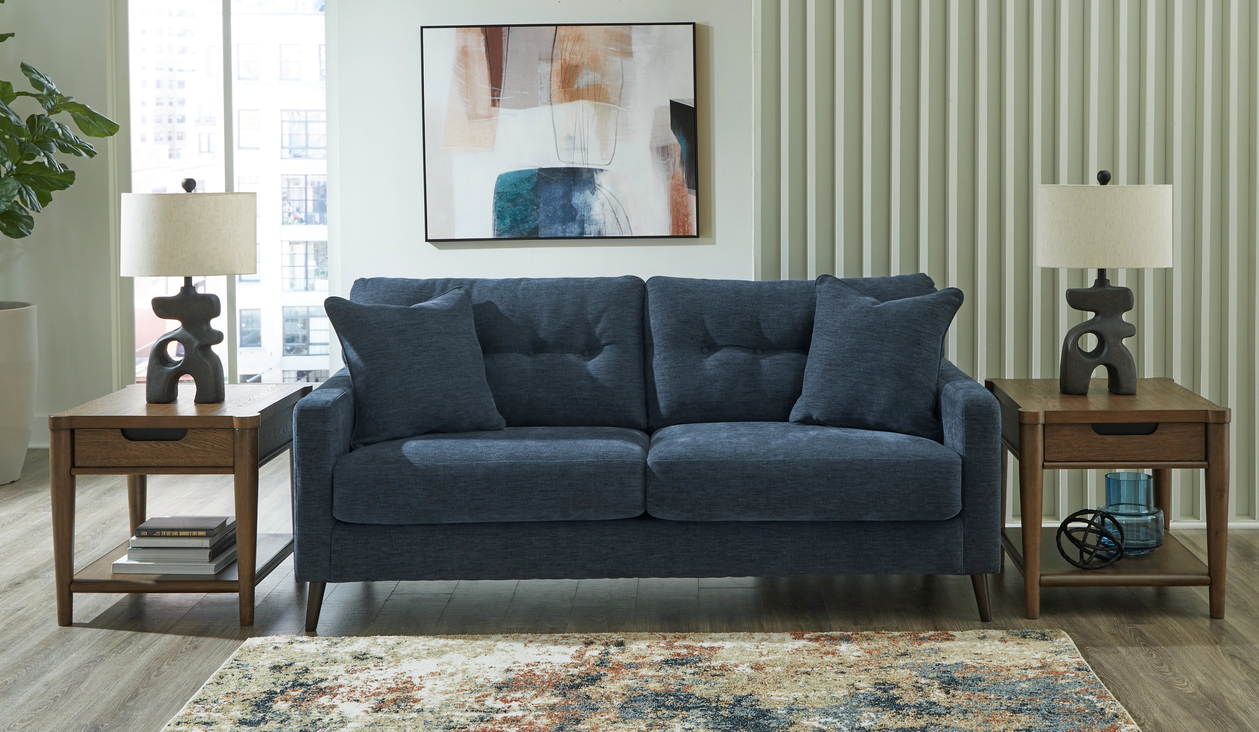 Bixler 2.5 Seaters Sofa Navy Fabric