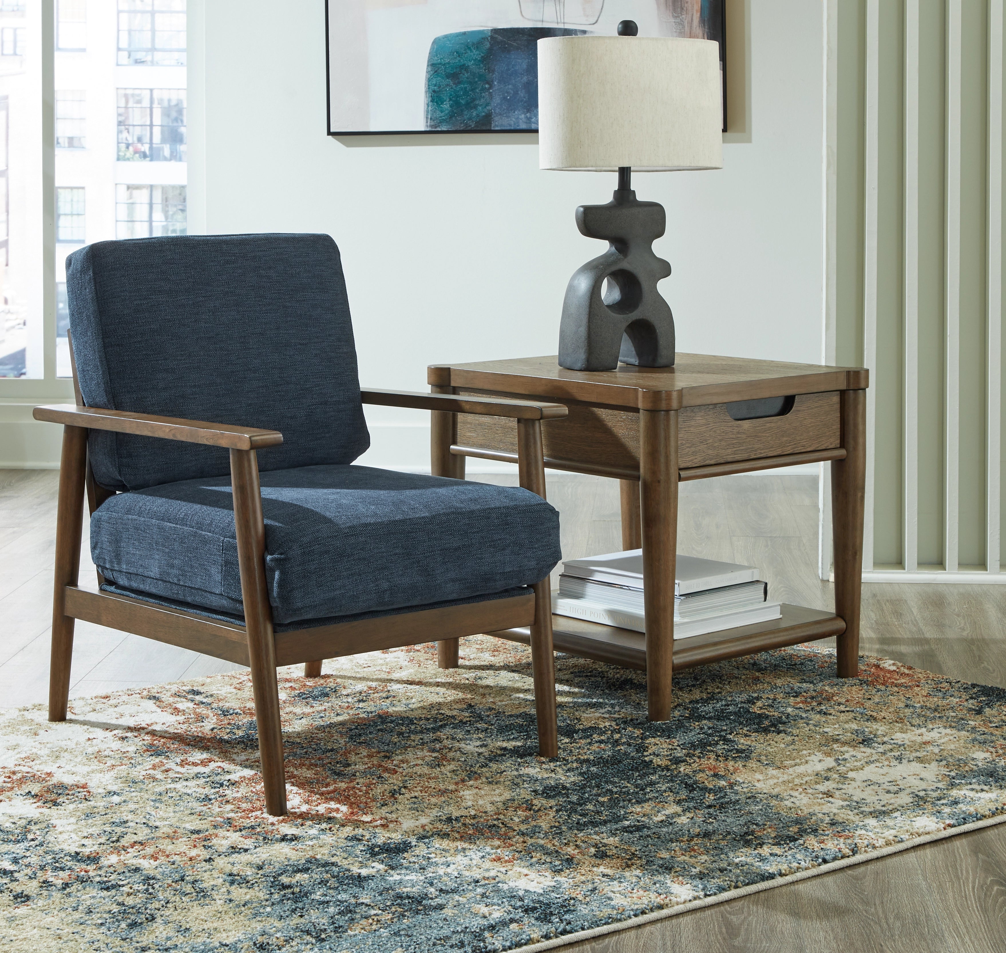 Bixler Showood Accent Chair Navy