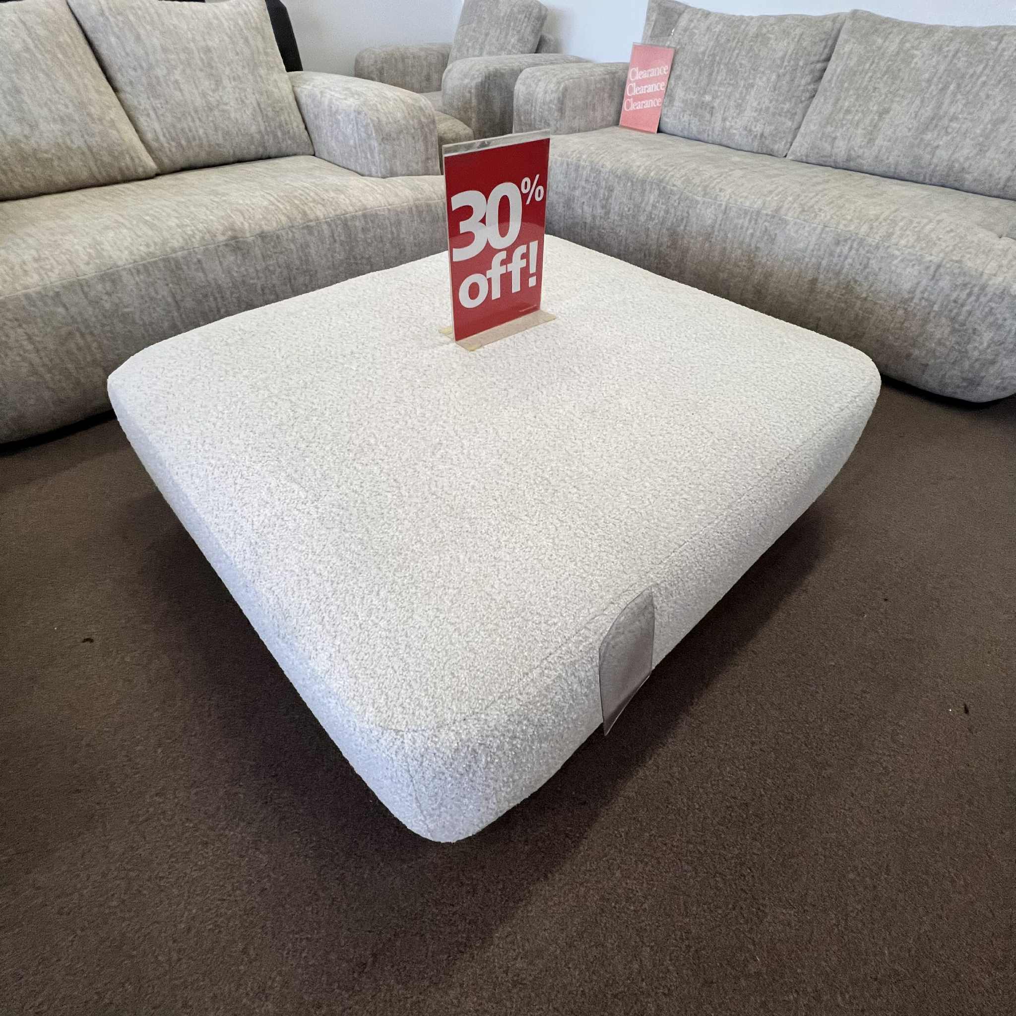 Bravestone Oversized Accent Ottoman - Grey