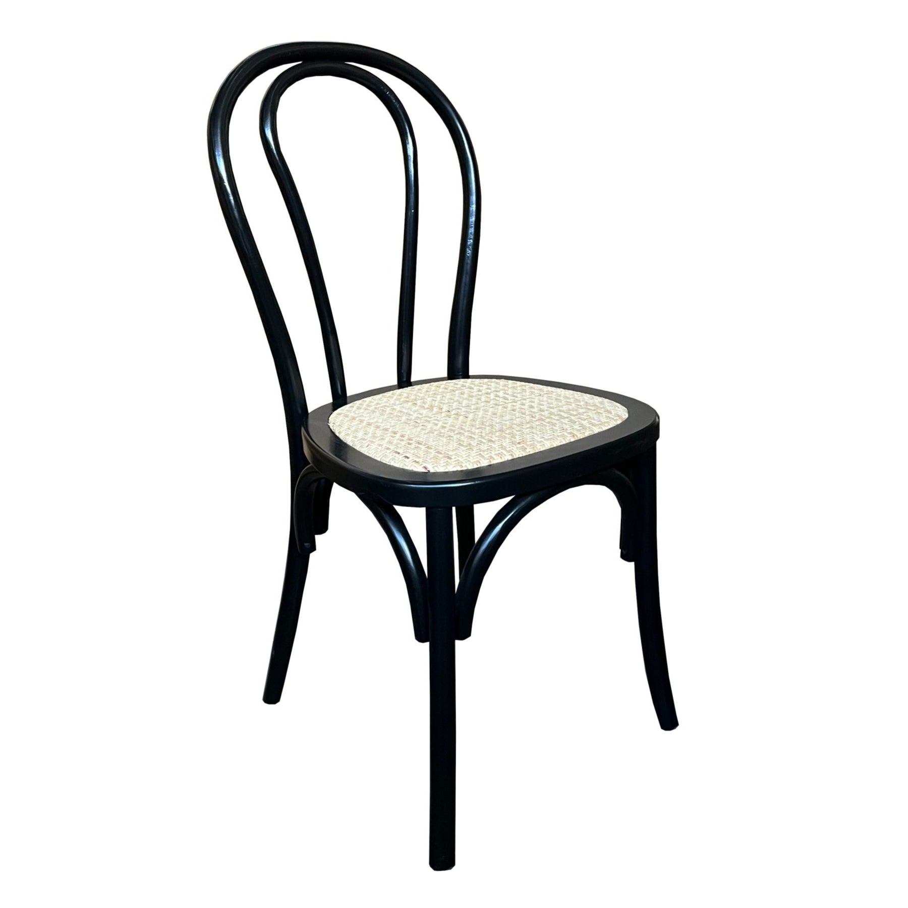 Brighton Chair with Rattan Seat - Black